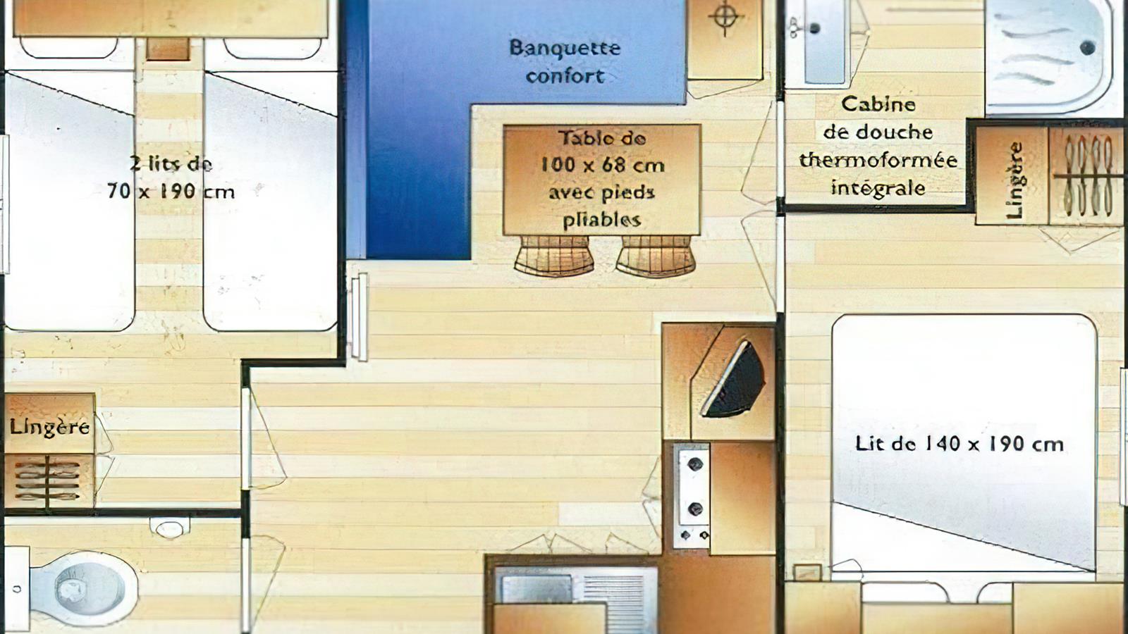 map of the mobil home - Camping La Siesta | La Faute sur Mer