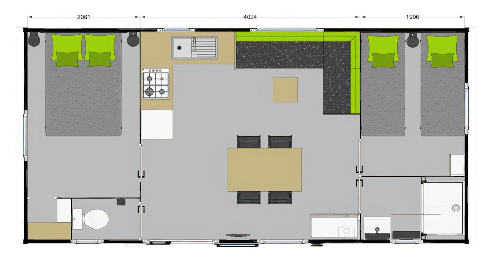 Map of the passion space mobile home  - Camping La Siesta | La Faute sur Mer