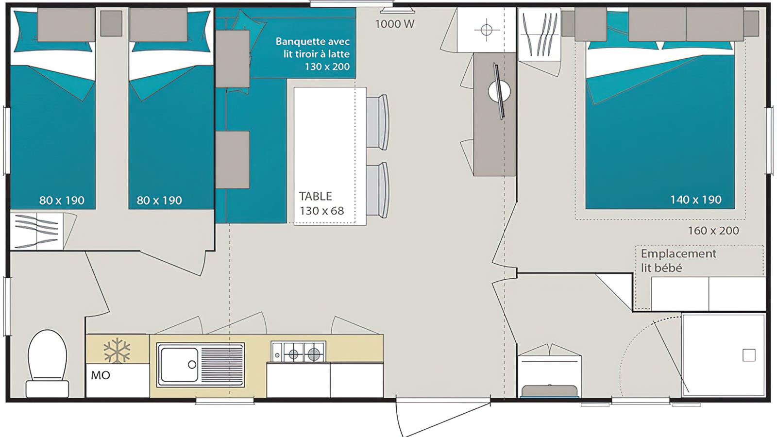 map of the mobil home - Camping La Siesta | La Faute sur Mer