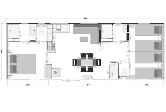 V.i.P prestige 3 bedrooms, 2 bathrooms, air-conditioned, 6 people - Campsite La Siesta | La Faute sur Mer
