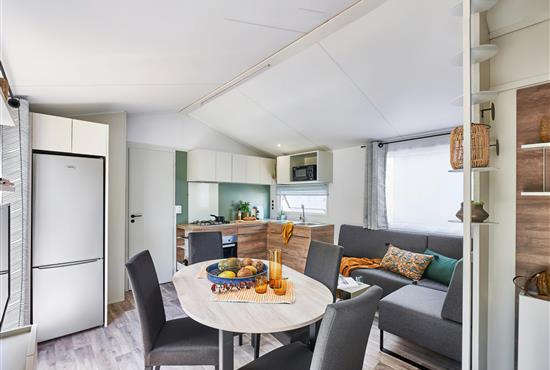 Living room Mobile home V.i.P prestige 3 bedrooms, 2 bathrooms, air-conditioned, 6 people - Campsite La Siesta | La Faute sur Mer